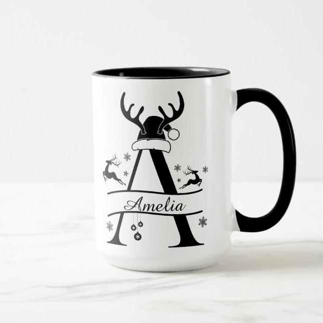 Personlig alfabet 'A' julkaffemugg Mugg (Höger)