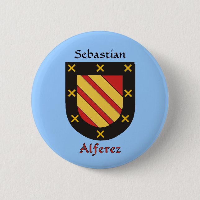 Personlig Alferez Historical Shield Knapp (Framsida)