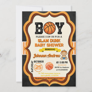 Personlig All Star Basket Baby Shower-fest Inbjudningar