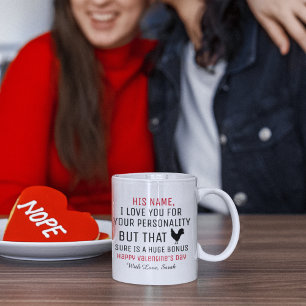 Personlig Alla Hjärtans Dag Kaffe Mugg, Roliga Mug Kaffemugg