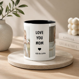 Personlig Alla Hjärtans Dag kärlek till mamma Två-Tonad Mugg