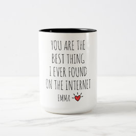 Personlig Alla Hjärtans Dag-mugg, rolig present ti Två-Tonad Mugg