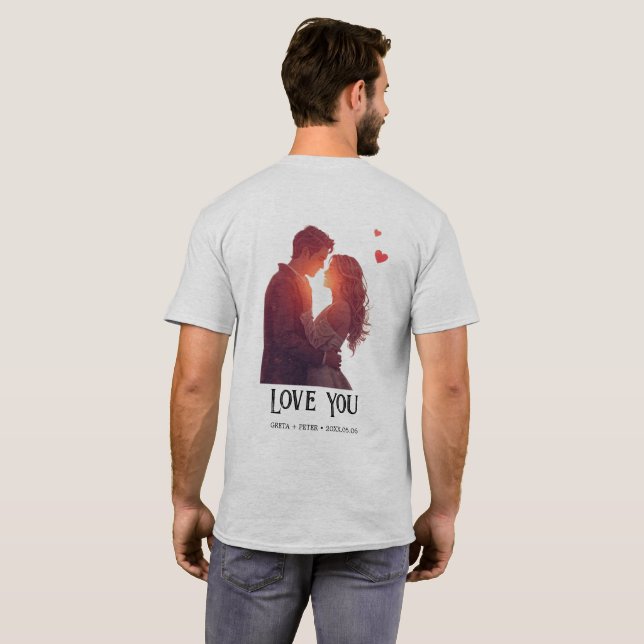 Personlig Alla hjärtans dag-present T Shirt (Hel baksida)
