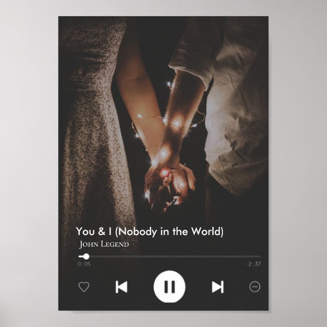 Personlig Alla hjärtans dag Sång par Foto Poster (Framsidan)