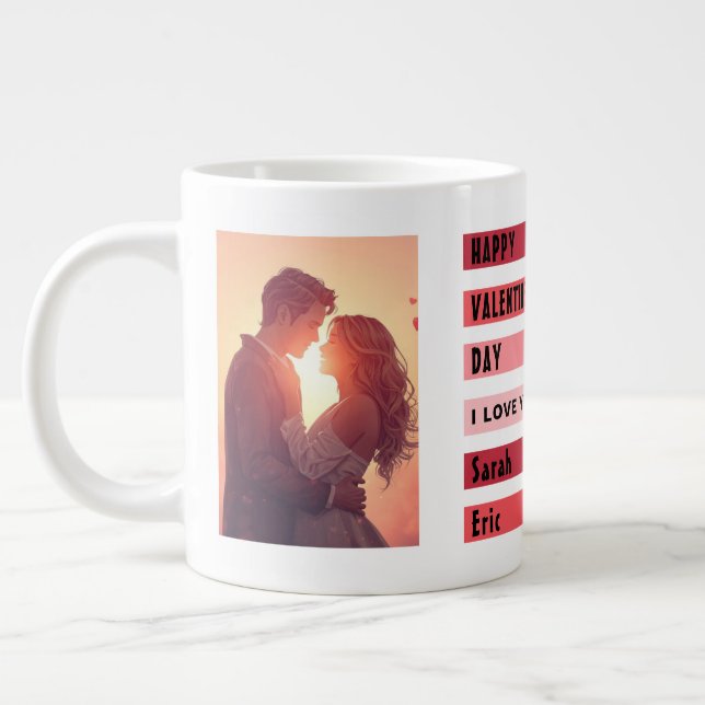 Personlig Alla hjärtans dags-present Jumbo Mugg (Vänster)