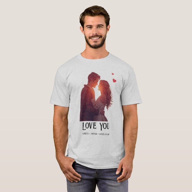 Personlig Alla hjärtans dags-present T Shirt (Hel framsida)