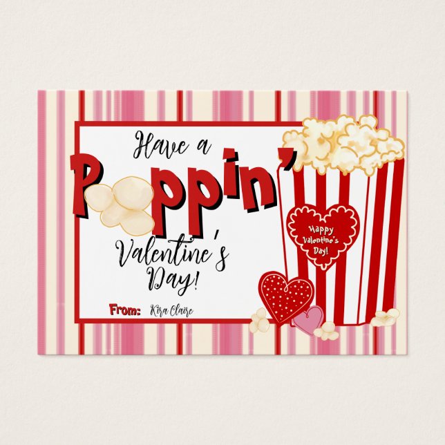 Personlig Alla hjärtans dagskort Visitkort (Framsidan)