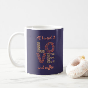 Personlig Alla jag behöver är kärlek Söt Alla hjär Kaffemugg