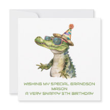 Personlig Alligator Birthday Card Son Grandson