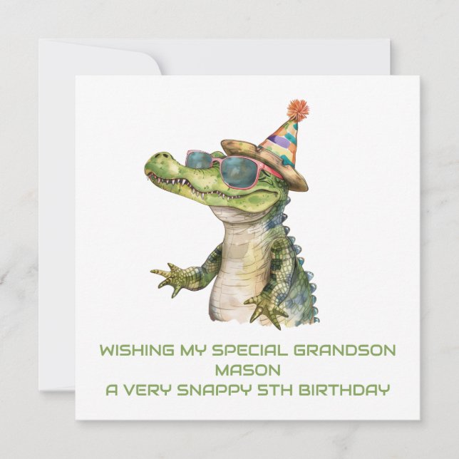 Personlig Alligator Birthday Card Son Grandson (Framsida)
