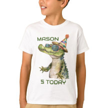 Personlig Alligator Birthday T-shirt Vild Party