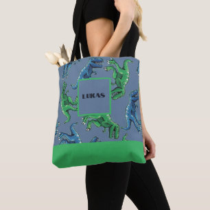 Personlig Allover tryckt Dinosaur Tote Tygkasse