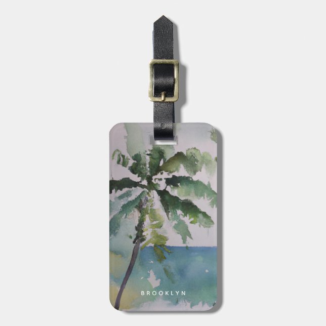 Personlig Aloha Hawaiian Watercolor Bagagebricka (Vertikal Framsida)
