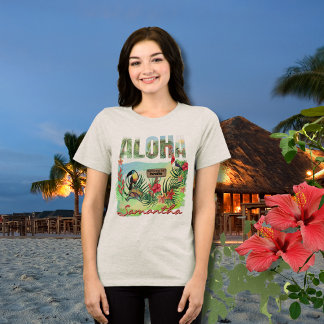 Personlig Aloha Tropical Paradise Dubbla Sided T Shirt
