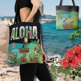 Personlig Aloha Tropisk Paradis Dubbelsidig Tygkasse
