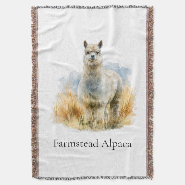 Personlig Alpaca Gårdshus Välkomstduk Filt (Framsidan Vertikal)