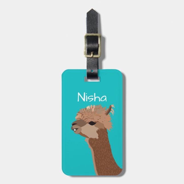 Personlig Alpaca-resa  Bagagebricka (Vertikal Framsida)
