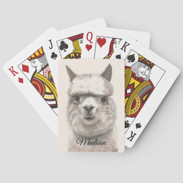 Personlig Alpacka Lama Leenden Födelsedagspresent Casinokort (Baksidan)