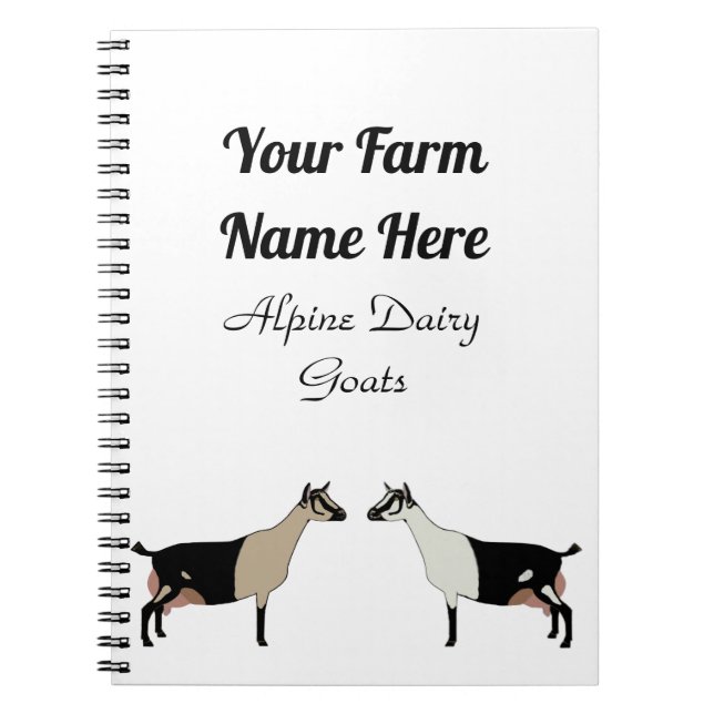 Personlig Alpin Dairy Goat Anteckningsbok (Framsidan)