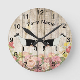 Personlig Alpine Dairy Goat Farm Round Clock Rund Klocka