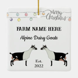 Personlig Alpine Dairy Goat White-jul Julgransprydnad Keramik