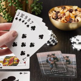 Personlig älskareparbild med kärlekstext casinokort