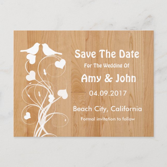 Personlig älsklingar bröllop spara datumet meddelande vykort (Framsida)