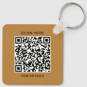 Personlig Aluminium Square Keychain med QR-kod Nyckelring