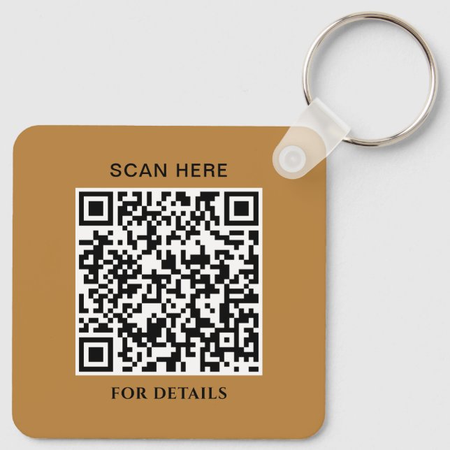 Personlig Aluminium Square Keychain med QR-kod Nyckelring (Baksida)