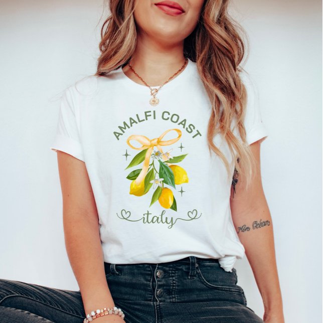Personlig Amalfi Kusten-Italien Lemon & Bow T Shirt (Skapare uppladdad)