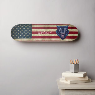 Personlig American Blue Wolve Skateboard