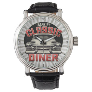 Personlig American Classic Car Retro Middag Cafe Armbandsur