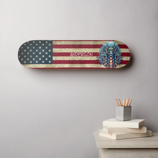 Personlig American Dragon Mini Skateboard Bräda 18,5 Cm (Väggkonst (Horz))