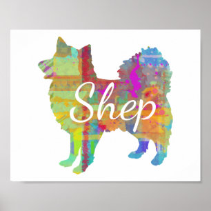 Personlig American Eskimo Hund Art Print Poster