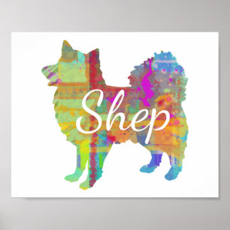 Personlig American Eskimo Hund Art Print Poster