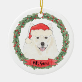 Personlig American Eskimo Hund Samoyed jul Julgransprydnad Keramik