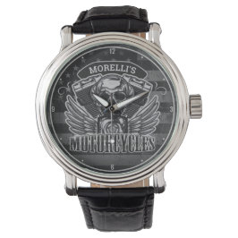 Personlig American Flagga Biker Skull-motorcykel Armbandsur
