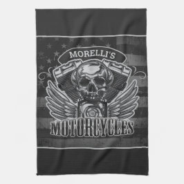 Personlig American Flagga Biker Skull-motorcykel Kökshandduk