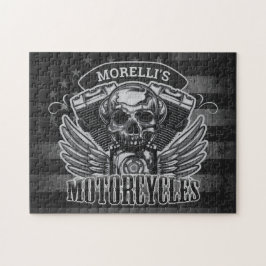Personlig American Flagga Biker Skull-motorcykel Pussel