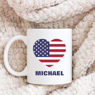 Personlig American Flagga eller Din image och Namn Kaffemugg