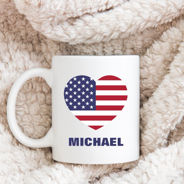 Personlig American Flagga eller Din image och Namn Kaffemugg (Skapare uppladdad)