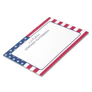 Personlig American Flagga Patriotic USA Anteckningsblock