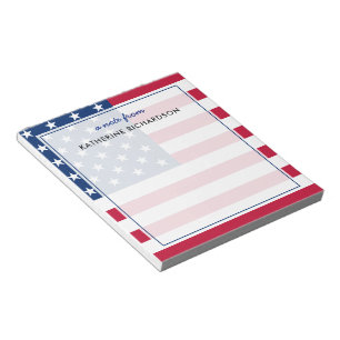 Personlig American Flagga Patriotic USA Anteckningsblock