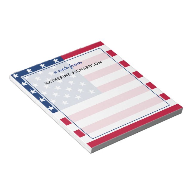 Personlig American Flagga Patriotic USA Anteckningsblock (Vinklad)