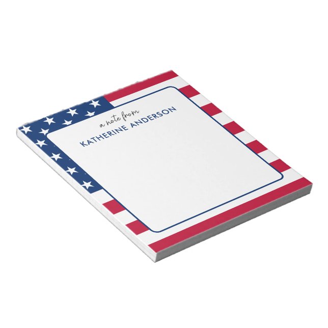 Personlig American Flagga Patriotic USA Anteckningsblock (Vinklad)