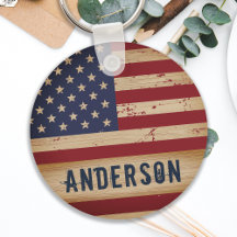 Personlig American Flagga Rustic Wood Patriotic