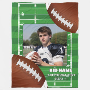 Personlig American Football Kid Photo Fleecefilt