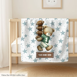 Personlig American Football Nalle Blanket Fleecefilt