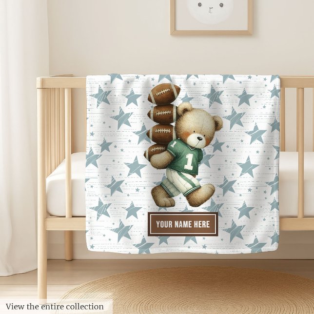 Personlig American Football Nalle Blanket Fleecefilt (Personalized American Football Teddy Bear Blanket)