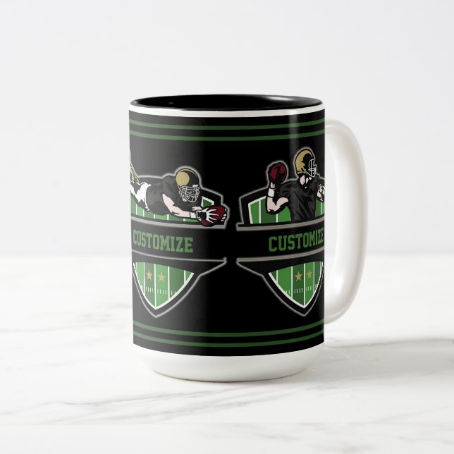 Personlig American Football Theme Two-Tone Coff Två-Tonad Mugg (Framsida höger)